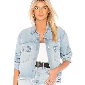 Levi’s Addison Raw Hem Shirt Jacket Light Wash Sz Small NWT $69 Revolve‎